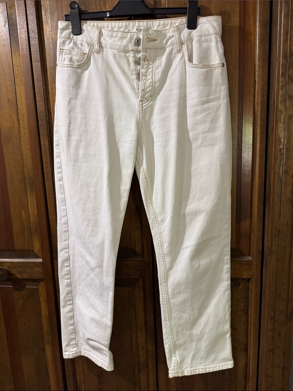 Mango Off-White Straight Leg Jeans
